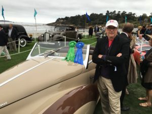 Robert Riggs At Pebble Beach Concours d'Elegance With French Built 1948 Delahaye