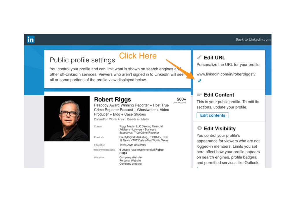 Robert Riggs Personal Branding LinkedIn Profiles How To Claim Your Custom URL